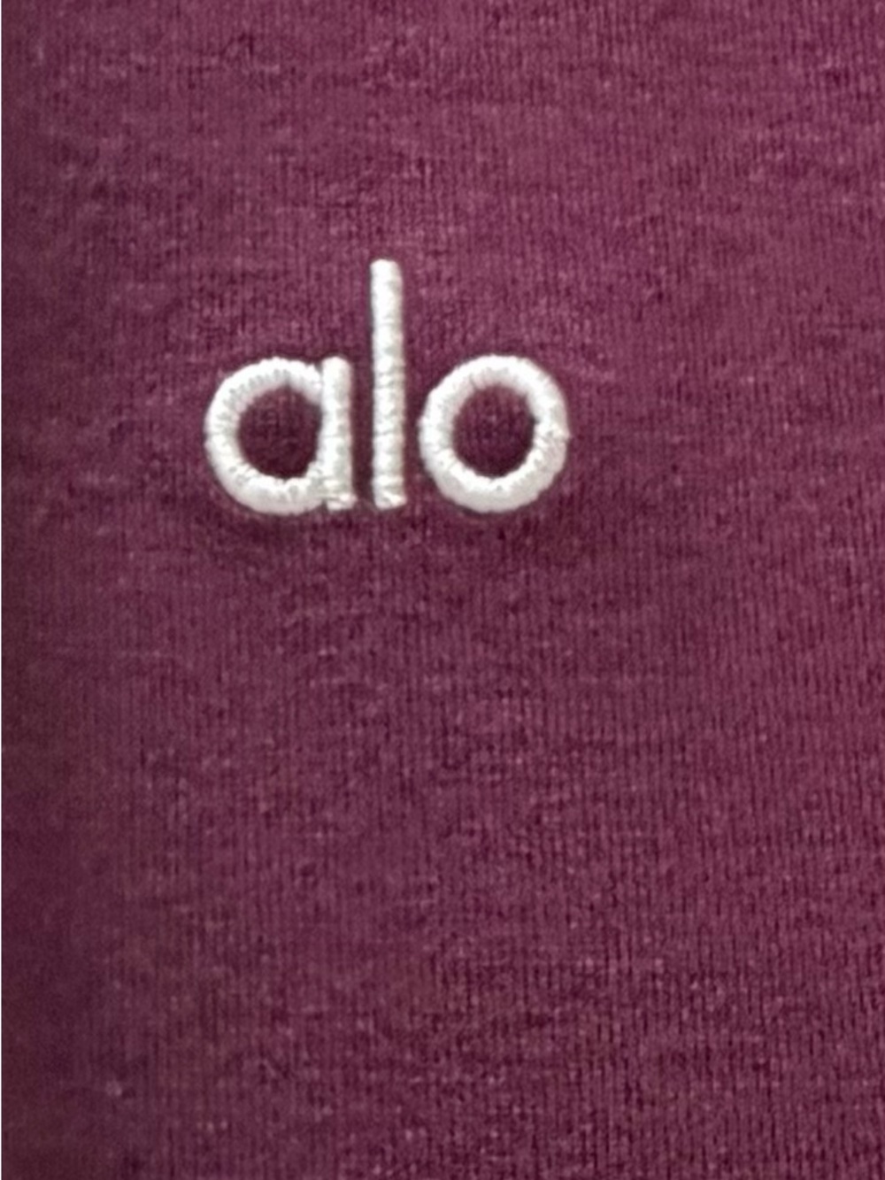 ALO Yoga Wide-Leg Track Pants in Plum with White Side Stripes - Picture 10 of 10